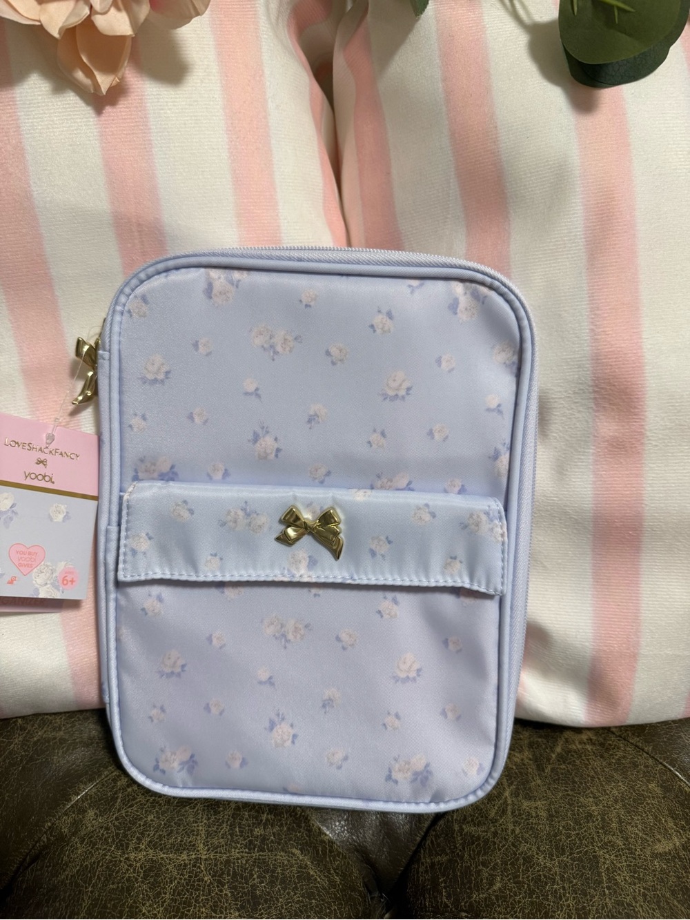 LoveShackFancy Lavender Floral Kids Bow Pouch